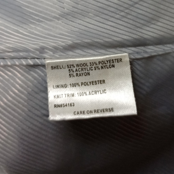 Calvin Klein Women's Grey & Black Wool Blend Pea Coat Size 6 - Picture 13 of 15